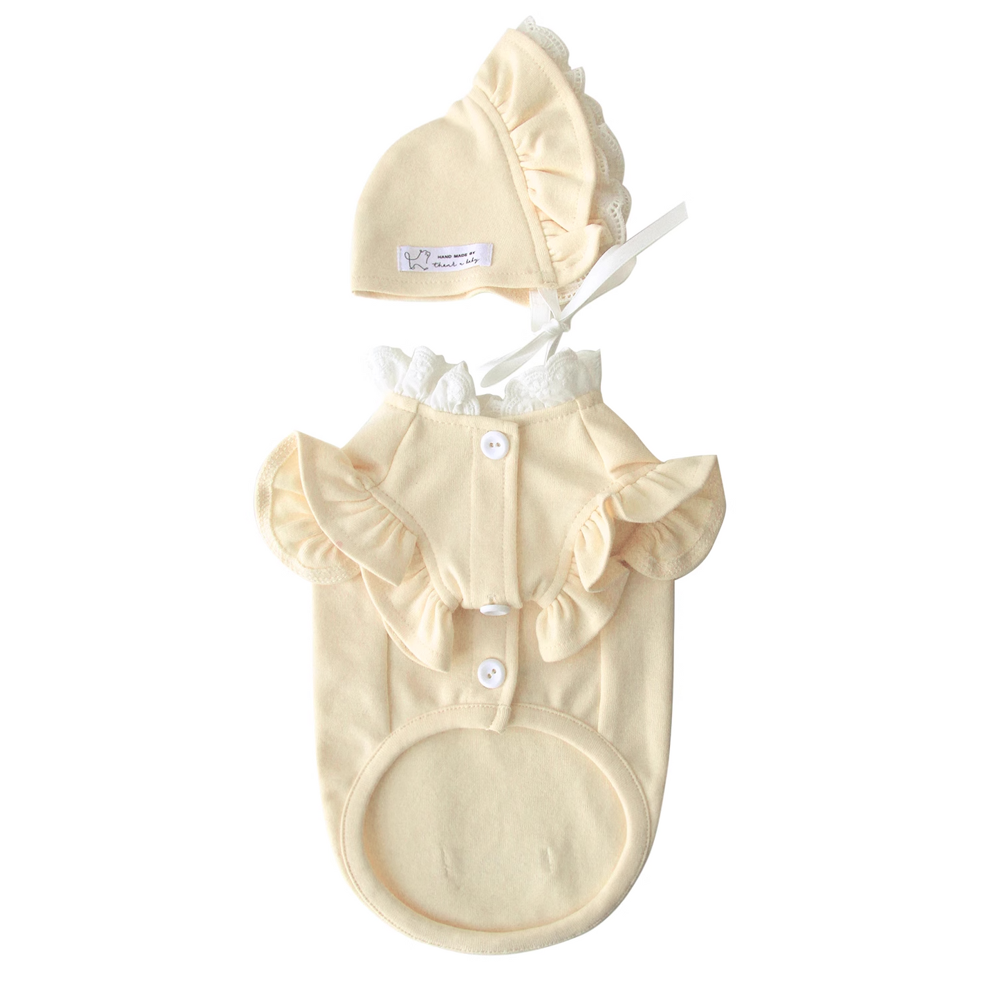 Creamy Yellow Cute Cotton Vest for Pets